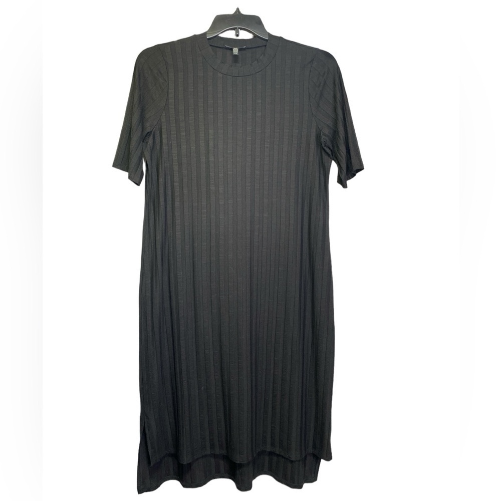 Eileen Fisher Ribbed Short Sleeve Crew Neck Dress